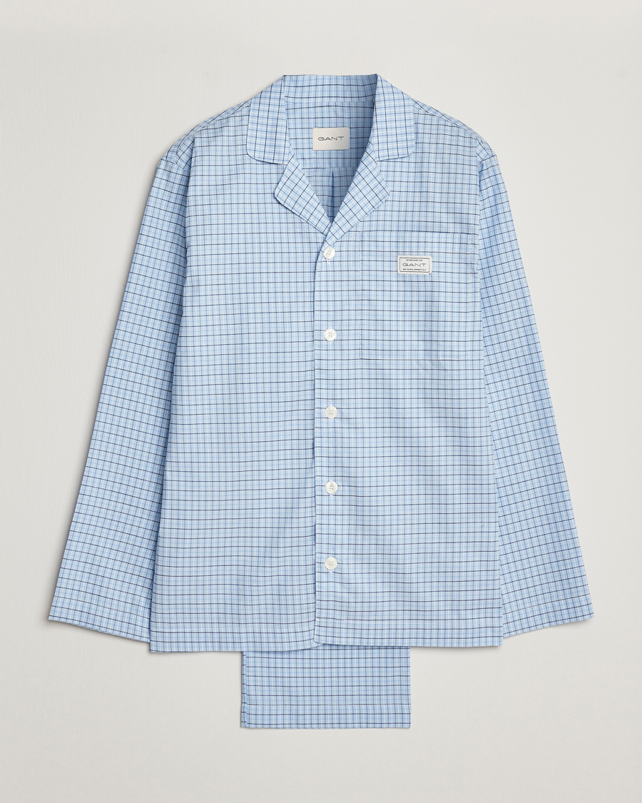Herren | Schlafanzüge & Bademäntel | Gant | Checked Pyjama Set Capri Blue
