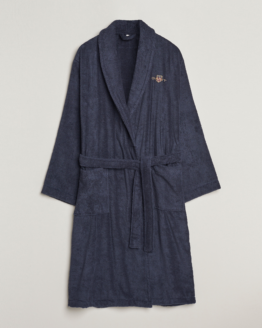 Herren | GANT Archive Shield Terry Robe Evening Blue | Gant | Archive Shield Terry Robe Evening Blue