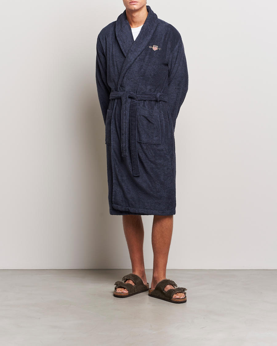 Herren | GANT Archive Shield Terry Robe Evening Blue | Gant | Archive Shield Terry Robe Evening Blue