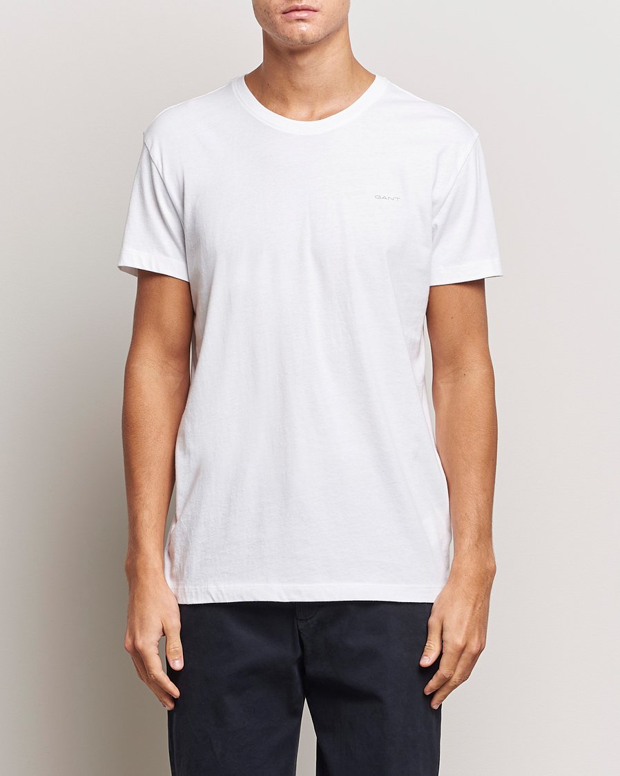 Herren | GANT | GANT | 2-Pack Crew Neck T-Shirt Navy/White