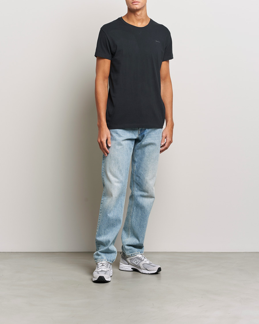 Herren | T-Shirts | GANT | 2-Pack Crew Neck T-Shirt Black/White
