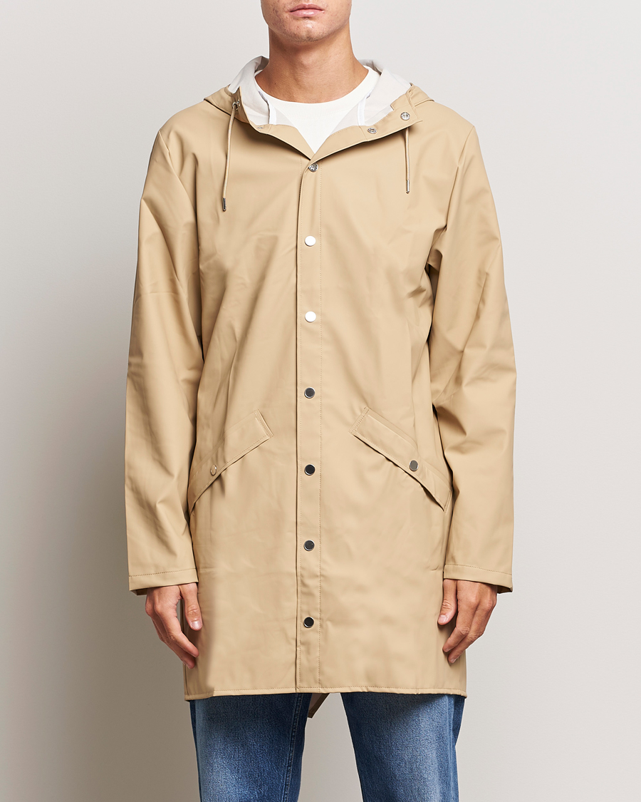 Herren | Stylisch im Regen | RAINS | Long Jacket Sand