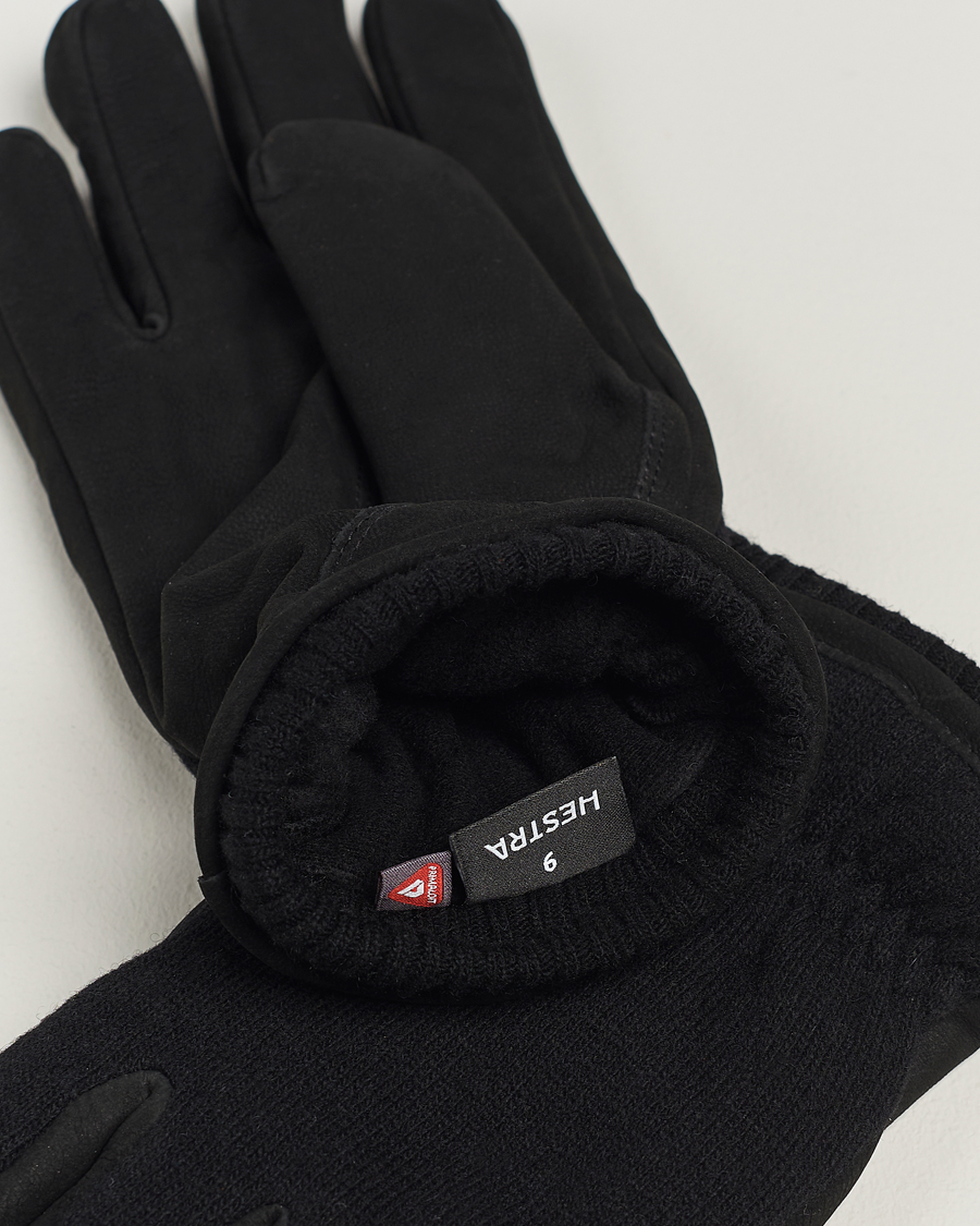 Men |  | Hestra | Noah Nubuck Wool Tricot Glove Black