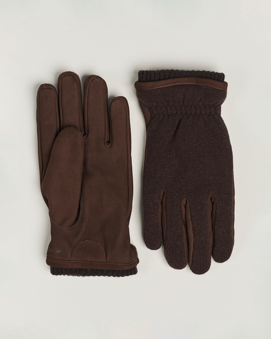 Herren | Hestra | Hestra | Noah Nubuck Wool Tricot Glove Espresso