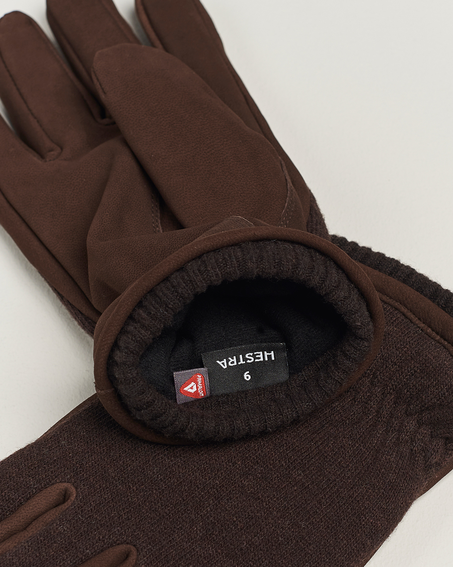 Herren | Business & Beyond | Hestra | Noah Nubuck Wool Tricot Glove Espresso