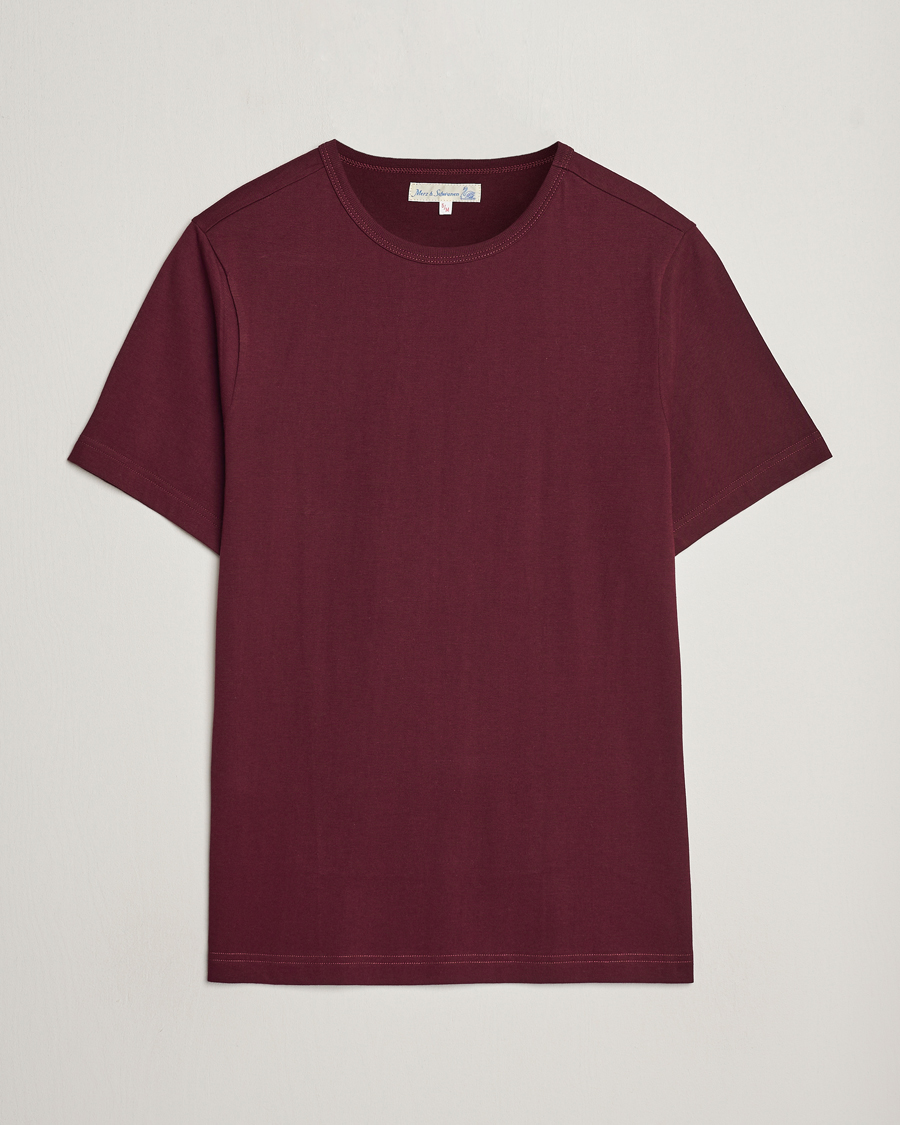 Herren | T-Shirts | Merz b. Schwanen | 1950s Classic Loopwheeled T-Shirt Ruby Red