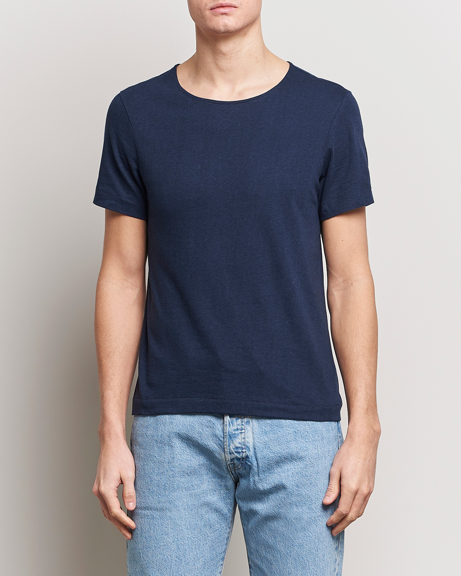 Herren | Merz b. Schwanen | Merz b. Schwanen | 1920s Loopwheeled T-shirt Ink Blue