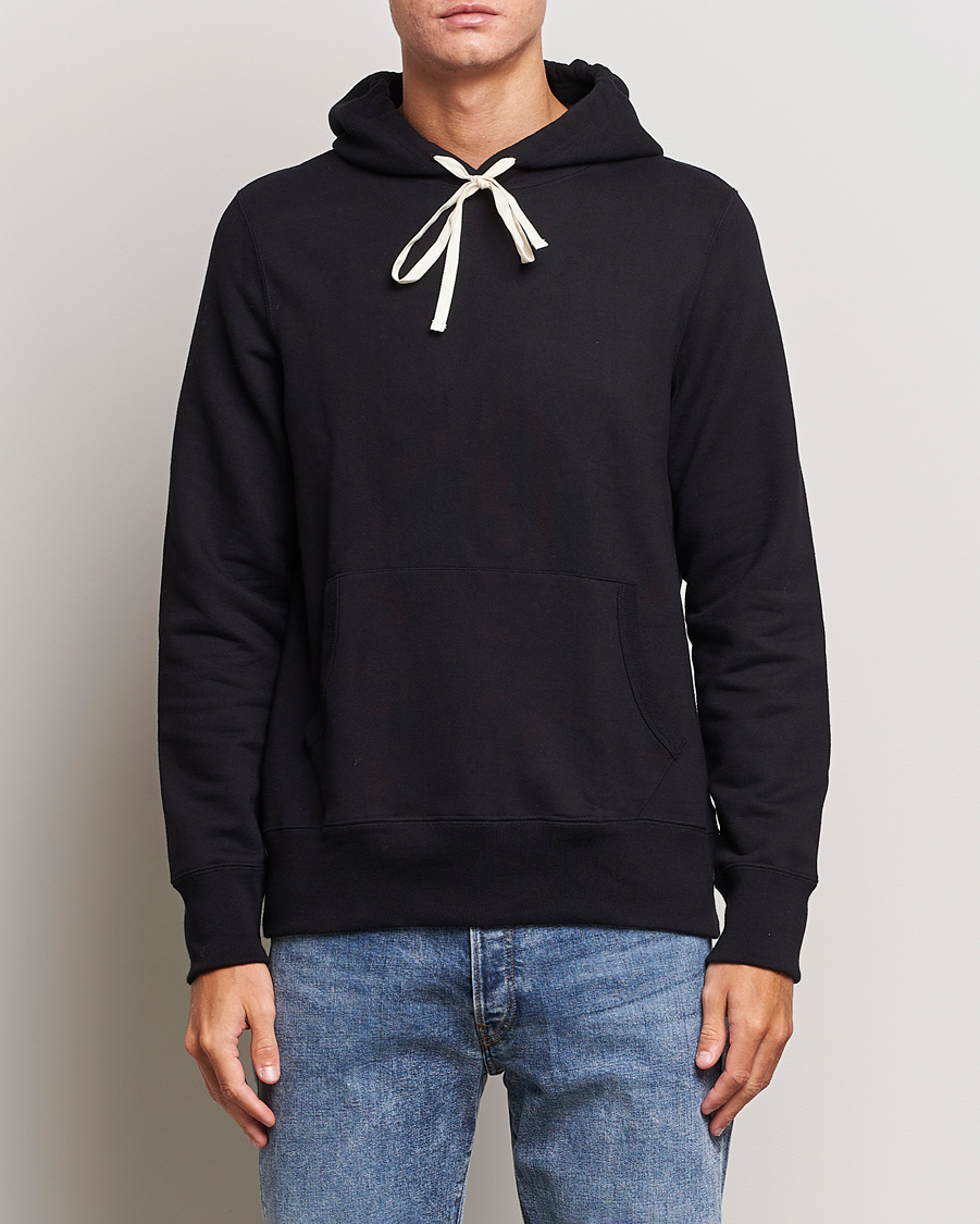 Herr | Kläder | Merz b. Schwanen | Cotton Loopwheeled Hoodie Black