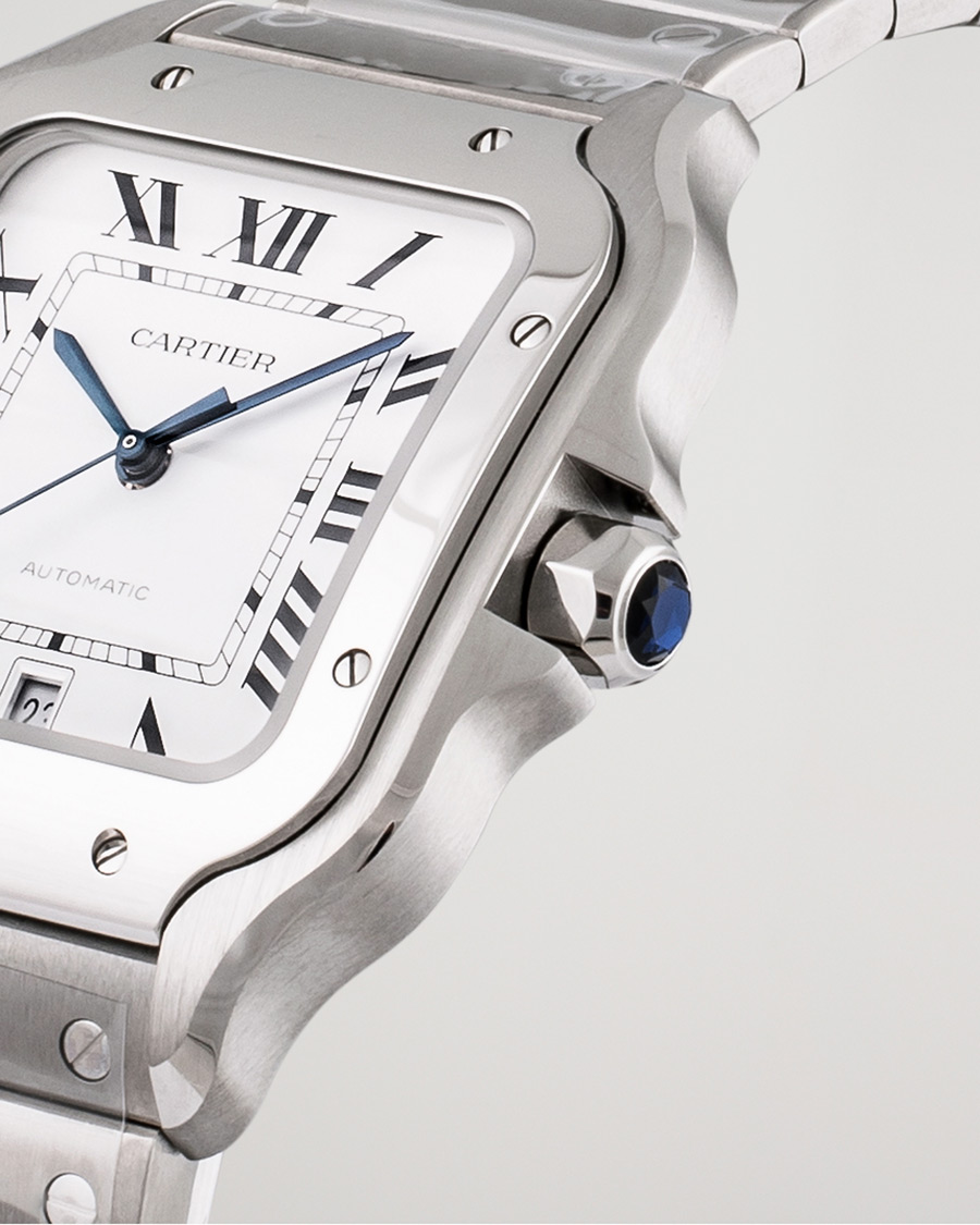 Herren | Pre-Owned & Vintage Watches | Cartier Pre-Owned | Santos De Cartier Steel WSSA0018 Steel White
