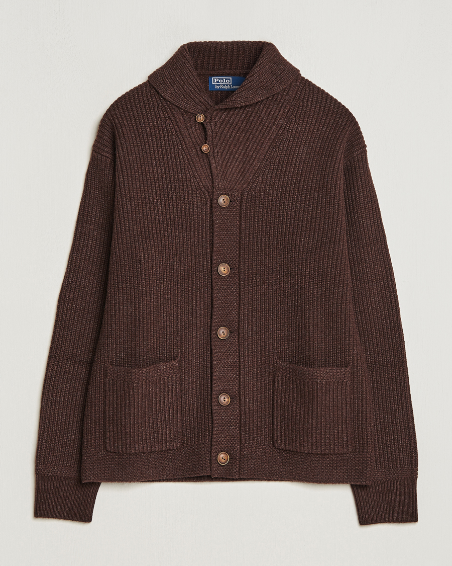 Herren | Preppy Authentic | Polo Ralph Lauren | Wool Knitted Sweater Bear Brown Heather