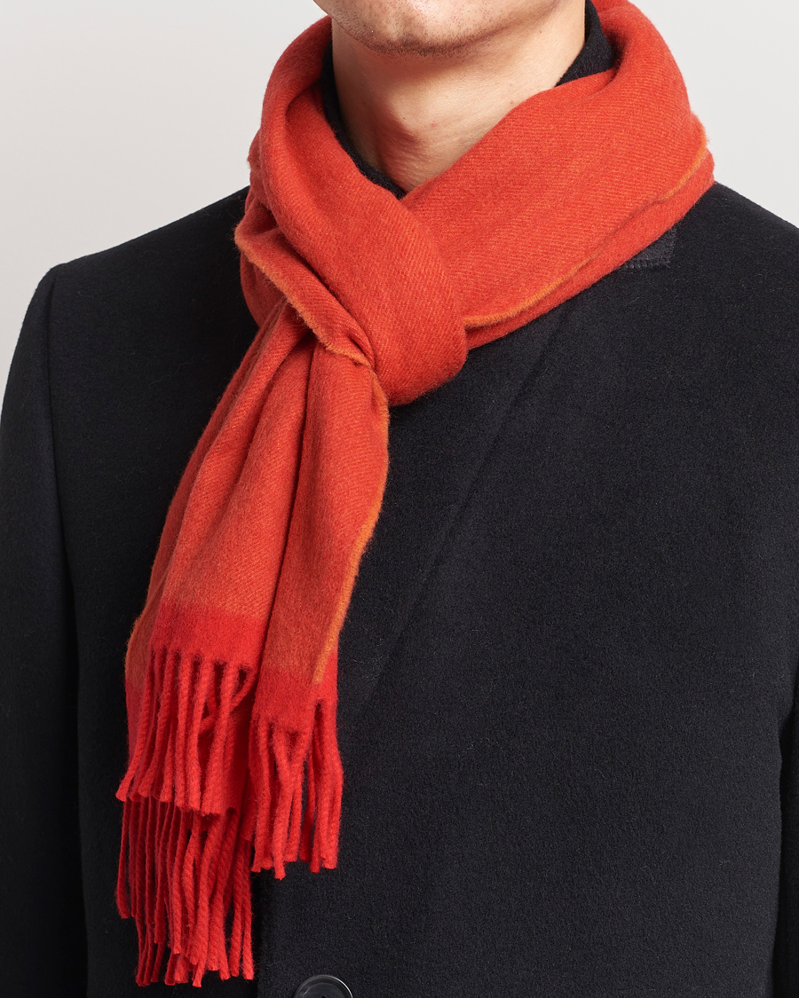 Herren |  | Begg & Co | Solid Board Wool/Cashmere Scarf Berry Military