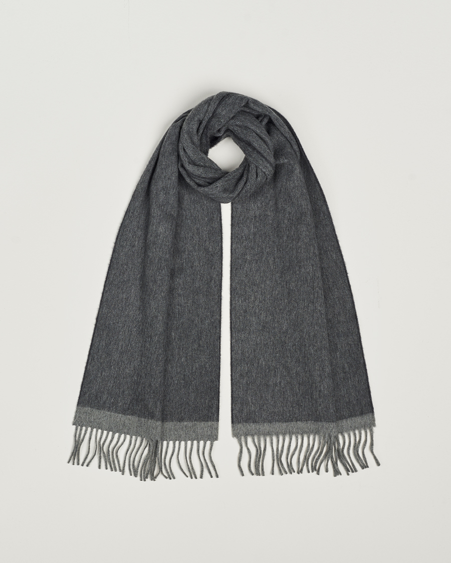 Herren |  | Begg & Co | Solid Board Wool/Cashmere Scarf Flannel Charcoal