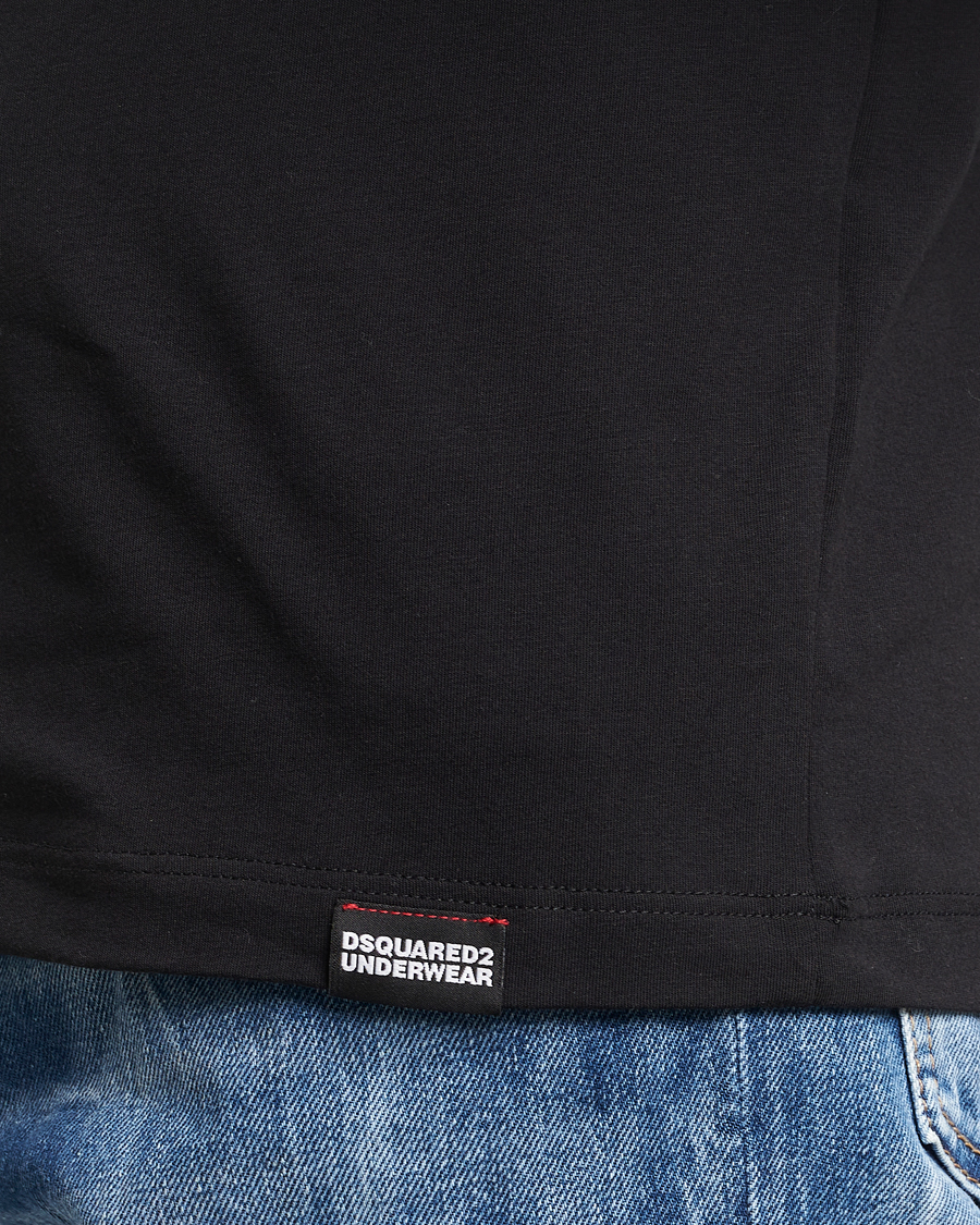 Herren | T-Shirts | Dsquared2 | Taped Logo Crew Neck T-Shirt Black/White