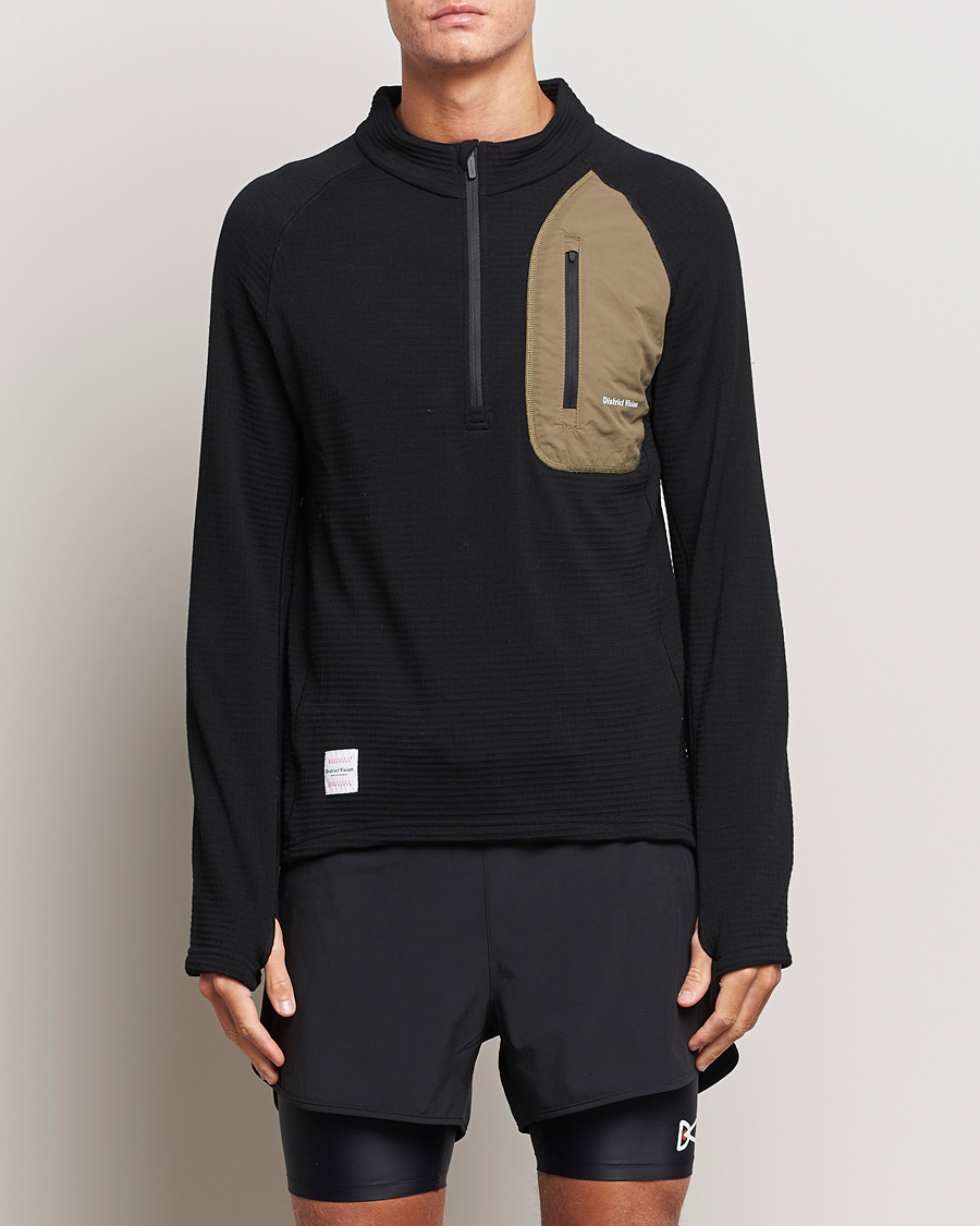 Herren | District Vision | District Vision | Half-Zip Merino Grid Fleece Black