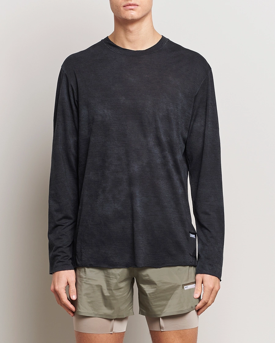 Herren | T-Shirts | Satisfy | CloudMerino Long Sleeve T-Shirt Batik Black