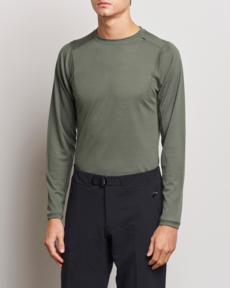 Herren | T-Shirts | Snow Peak | Recycled Polyester/Wool Long Sleeve T-Shirt Olive