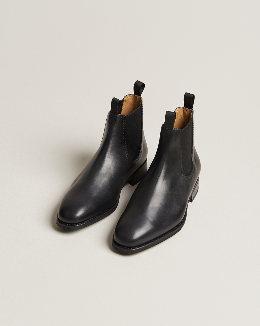 Herren | Handgefertigte Schuhe - Schuhspanner inklusive | Myrqvist | Granhult Chelsea Boot Black Calf