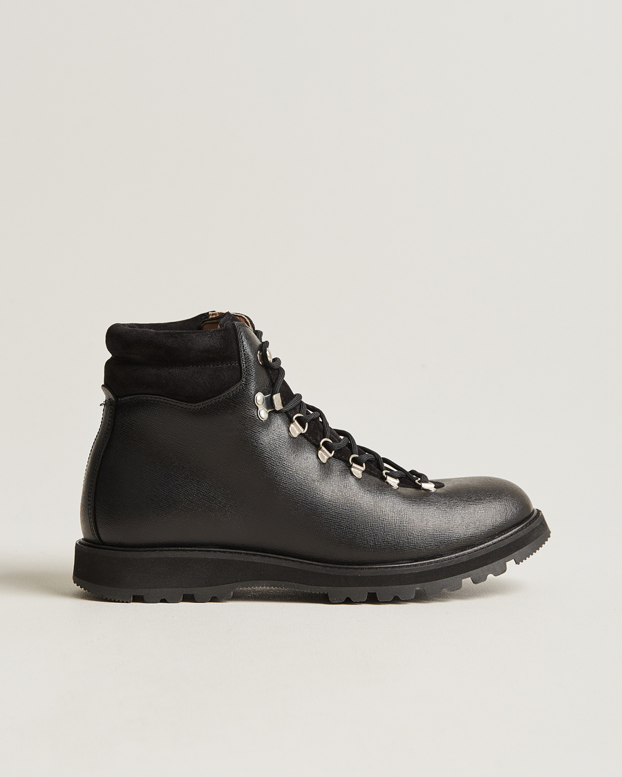 Herren | Boots | Myrqvist | Duved II Laced Boot Black Grain Calf
