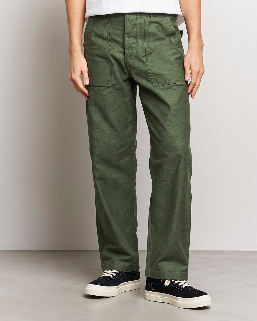 Herren | Japanese Department | orSlow | Regular Fit Original Sateen Fatigue Pants Green