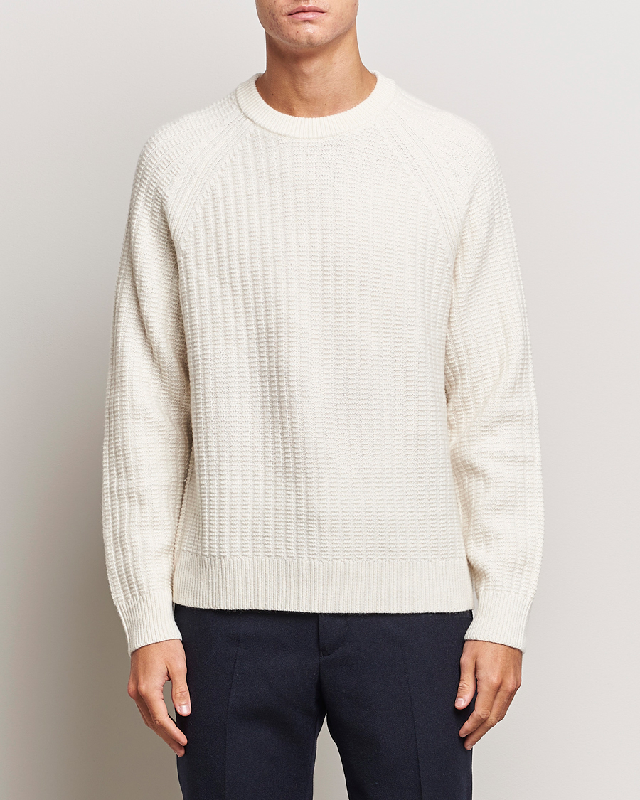 Herren |  | GANT | Textured Raglan Knitted Crew Neck Cream