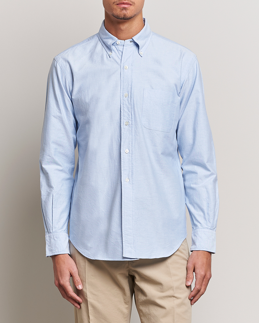 Herren | Kamakura Shirts | Kamakura Shirts | Vintage Ivy Oxford Button Down Shirt Light Blue