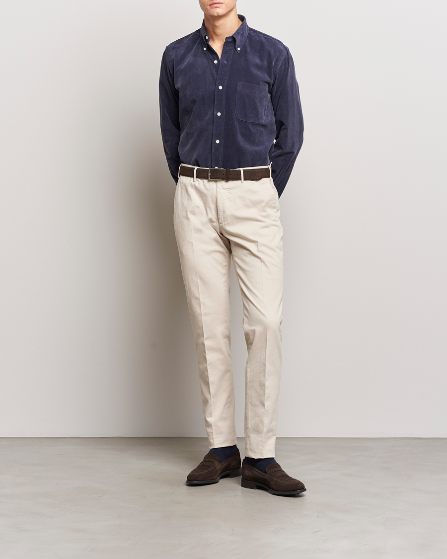 Herren | Hemden | Kamakura Shirts | Vintage Ivy Japanese Corduroy Shirt Navy