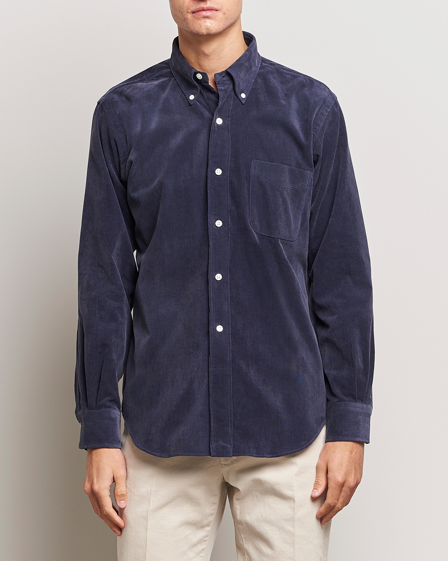 Herren | Hemden | Kamakura Shirts | Vintage Ivy Japanese Corduroy Shirt Navy