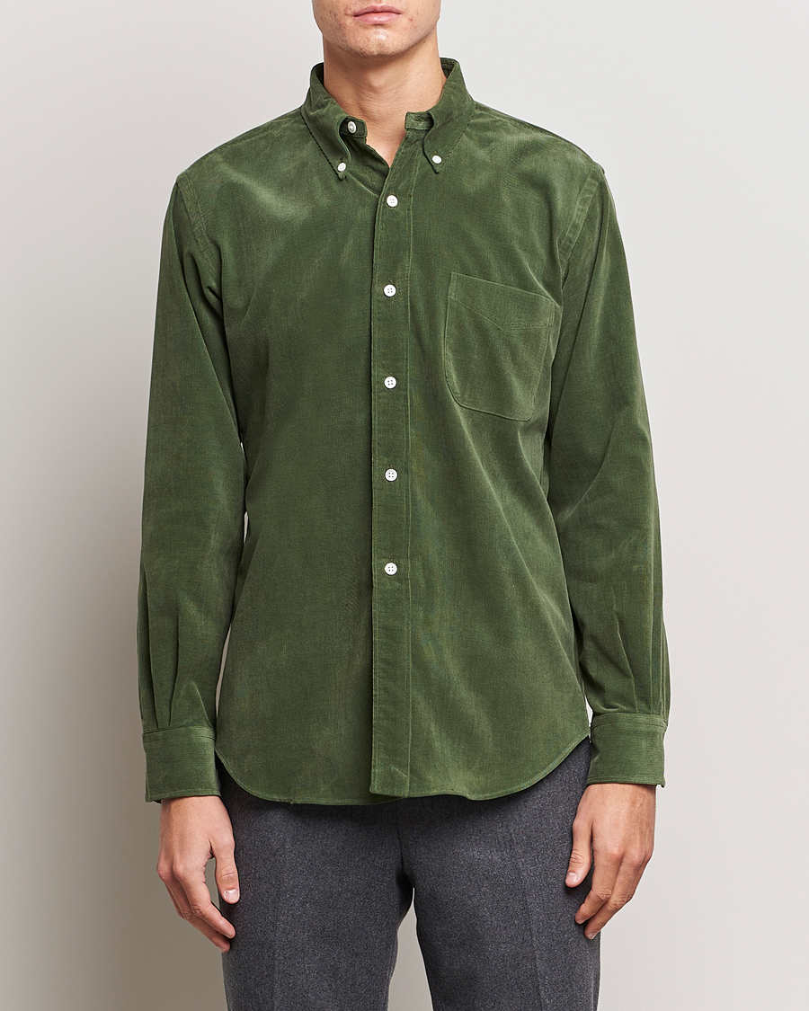 Herren | Hemden | Kamakura Shirts | Vintage Ivy Japanese Corduroy Shirt Green