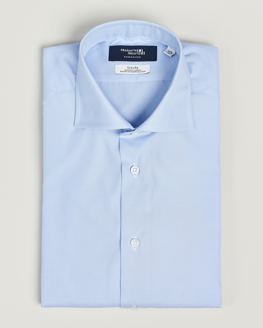 Herren | Hemden | Kamakura Shirts | Slim Fit Broadcloth Shirt Light Blue