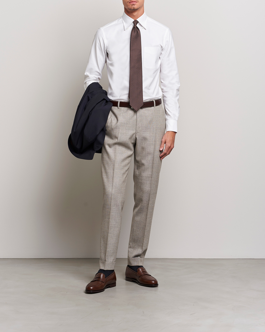 Herren | Hemden | Kamakura Shirts | Slim Fit Oxford Button Down Shirt White