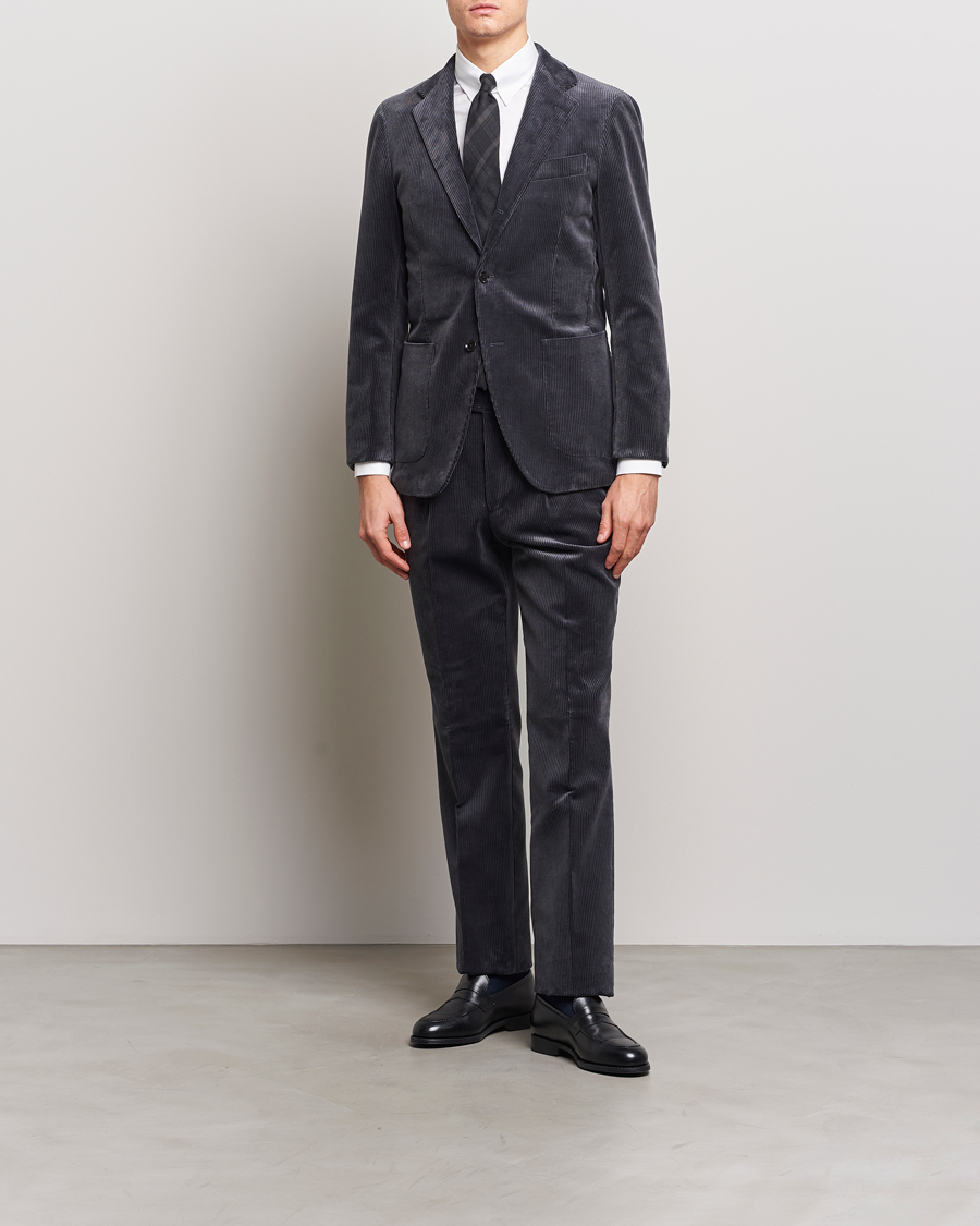 Herren | Sakkos | Beams F | Corduroy Blazer Charcoal
