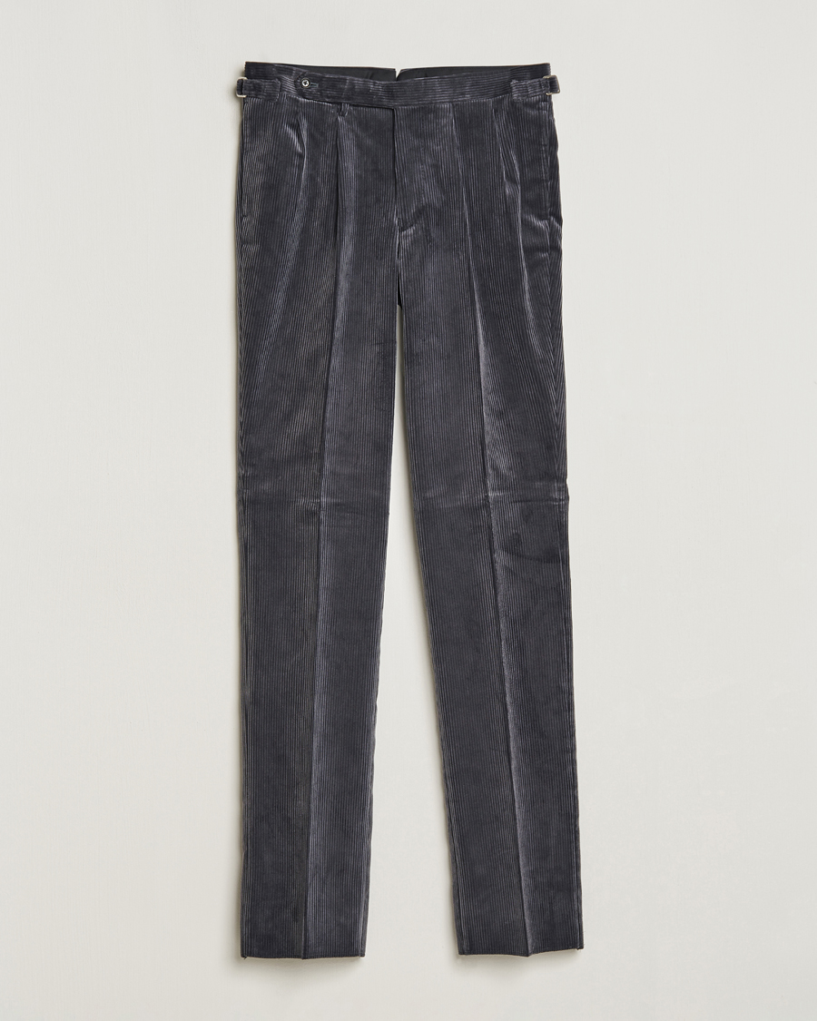 Herren | Hosen | Beams F | Corduroy Side Adjuster Trousers Charcoal