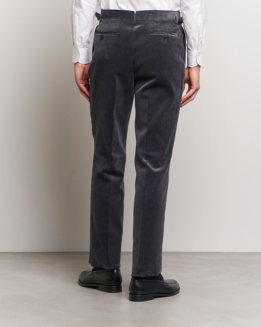 Herren | Hosen | Beams F | Corduroy Side Adjuster Trousers Charcoal