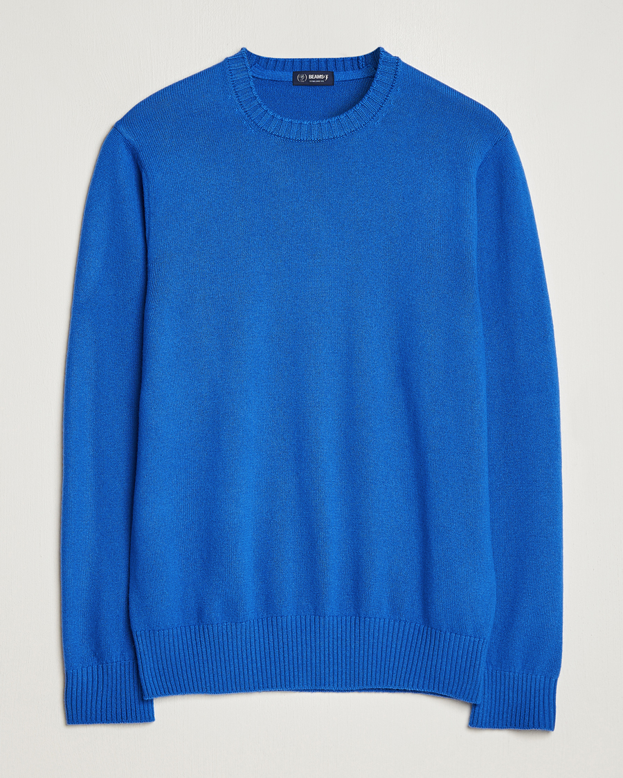 Herren | Pullover | Beams F | Cashmere Crew Neck Jumper Royal Blue