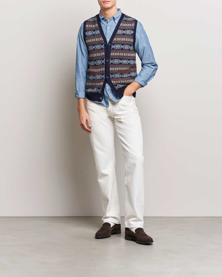 Herren | Pullover | BEAMS PLUS | Fairisle Knit Vest Brown