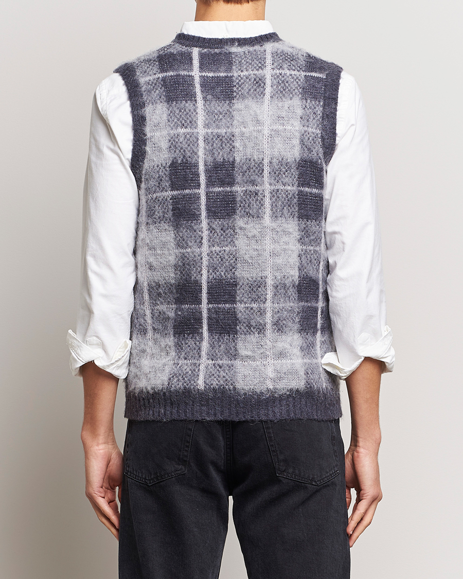 Herren | Pullover | BEAMS PLUS | Check Mohair Vest Grey