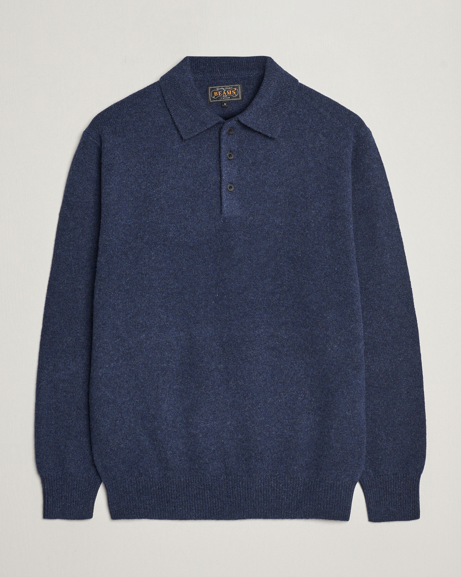 Herren | Pullover | BEAMS PLUS | Long Sleeve Knitted Polo Navy