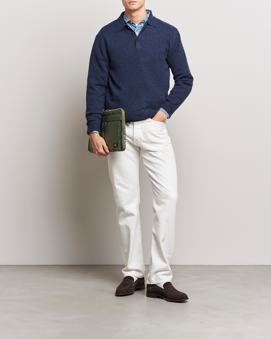 Herren | Pullover | BEAMS PLUS | Long Sleeve Knitted Polo Navy