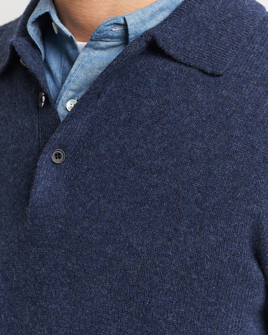 Herren | Pullover | BEAMS PLUS | Long Sleeve Knitted Polo Navy
