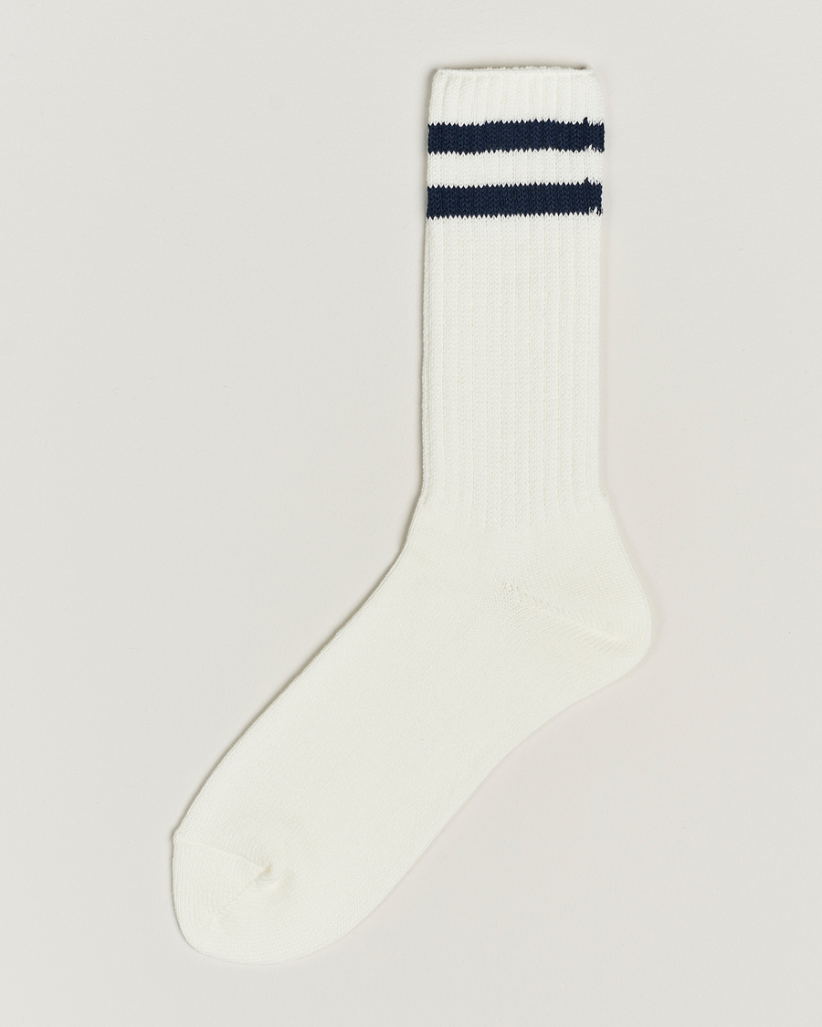 Herren | Socken | BEAMS PLUS | Schoolboy Socks White/Navy