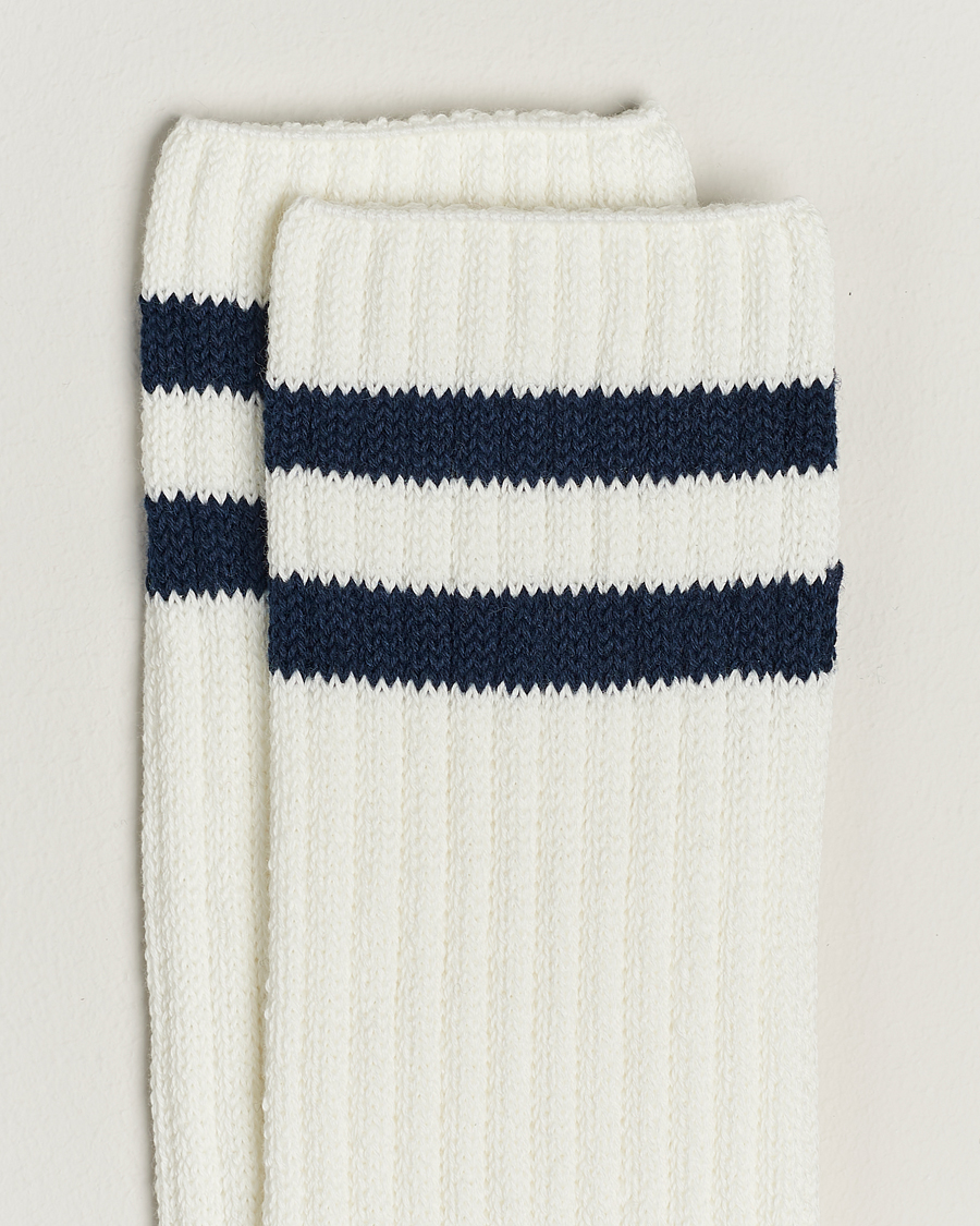 Herren | Socken | BEAMS PLUS | Schoolboy Socks White/Navy