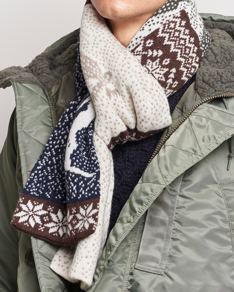 Herren |  | BEAMS PLUS | Nordic Jacquard Muffler Scarf Natural