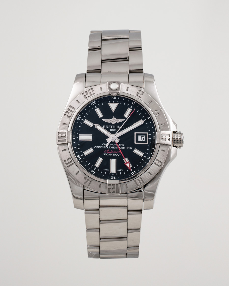 Herren | Breitling Pre-Owned Avenger II GMT A3239011 Steel Black | Breitling Pre-Owned | Avenger II GMT A3239011 Steel Black