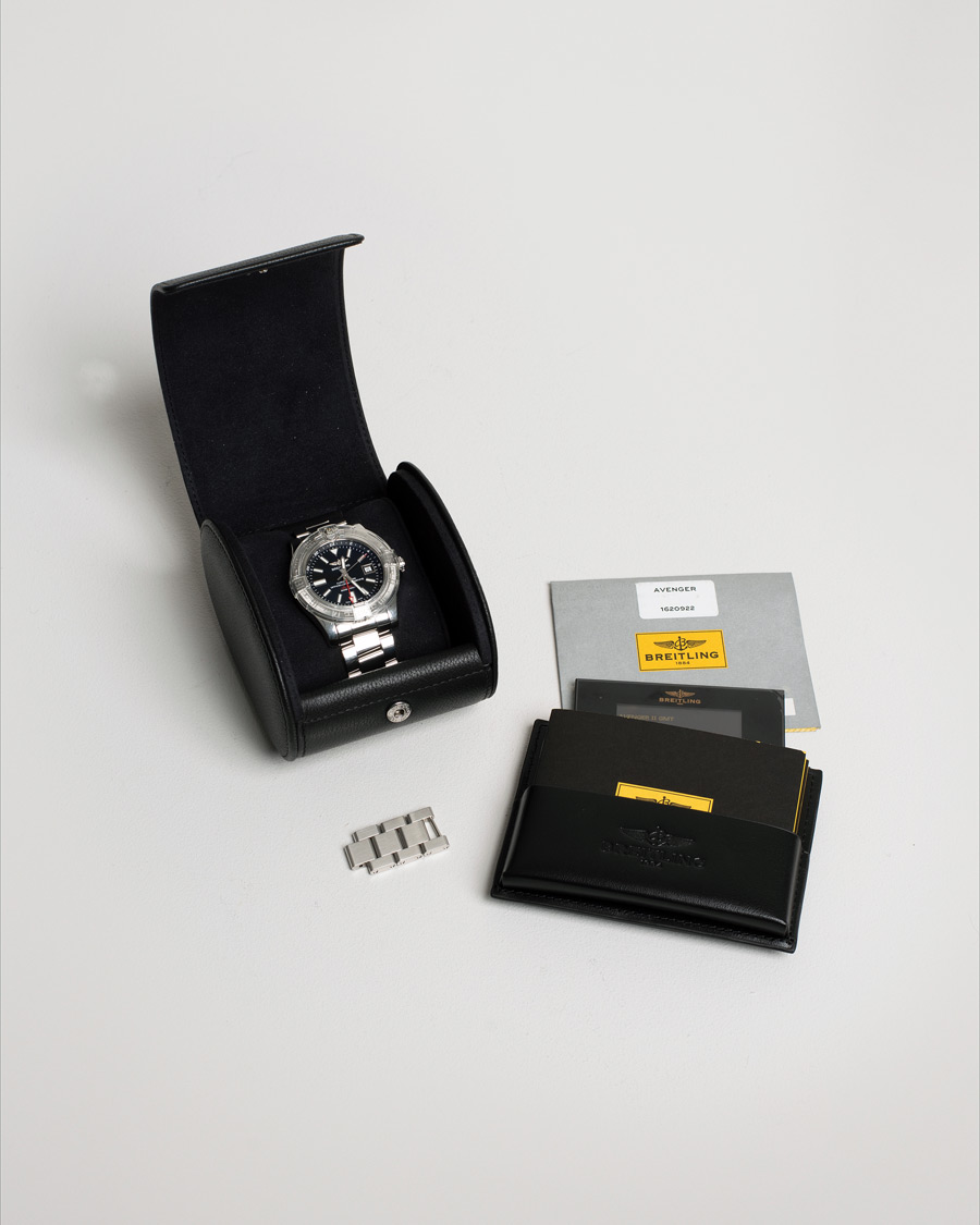 Herren | Breitling Pre-Owned Avenger II GMT A3239011 Steel Black | Breitling Pre-Owned | Avenger II GMT A3239011 Steel Black