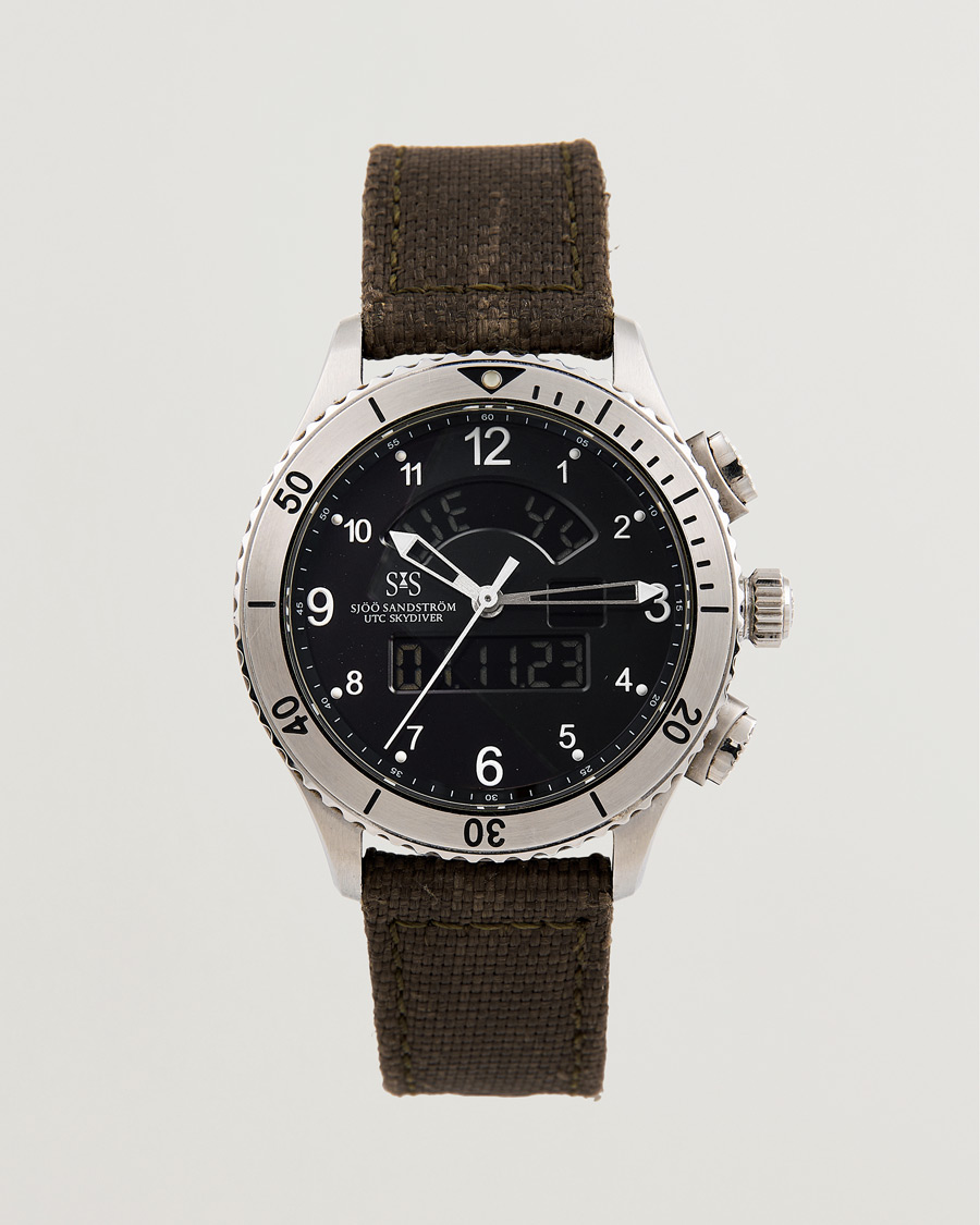 Herren | Sjöö Sandström Pre-Owned UTC Skydiver 017401 Steel Black | Sjöö Sandström Pre-Owned | UTC Skydiver 017401 Steel Black