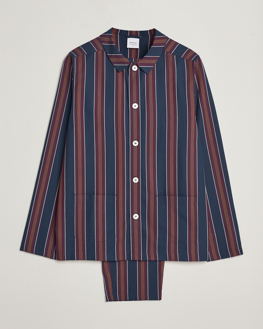 Herren | Pyjamas | Nufferton | Uno Old School Pyjama Set Navy/Orange