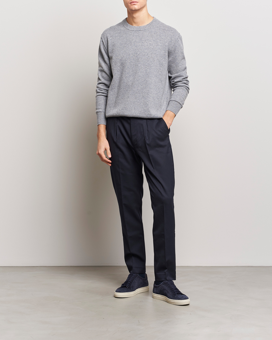 Herren | Pullover | Filippa K | 93 Knitted Lambswool Crew Neck Sweater Grey Melange