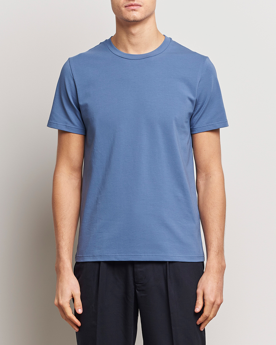 Herren | T-Shirts | Filippa K | Soft Lycra T-Shirt Paris Blue