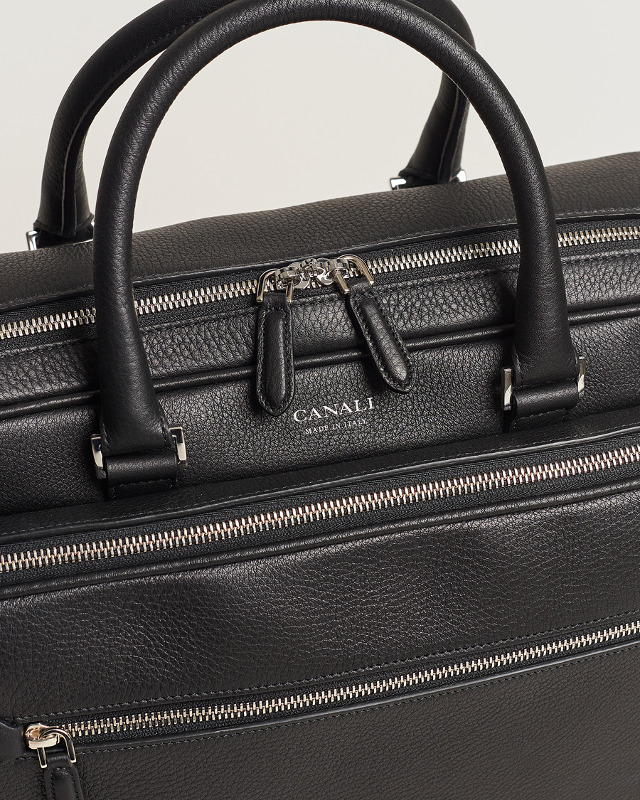 Herren | Taschen | Canali | Grain Leather Weekend Bag Black