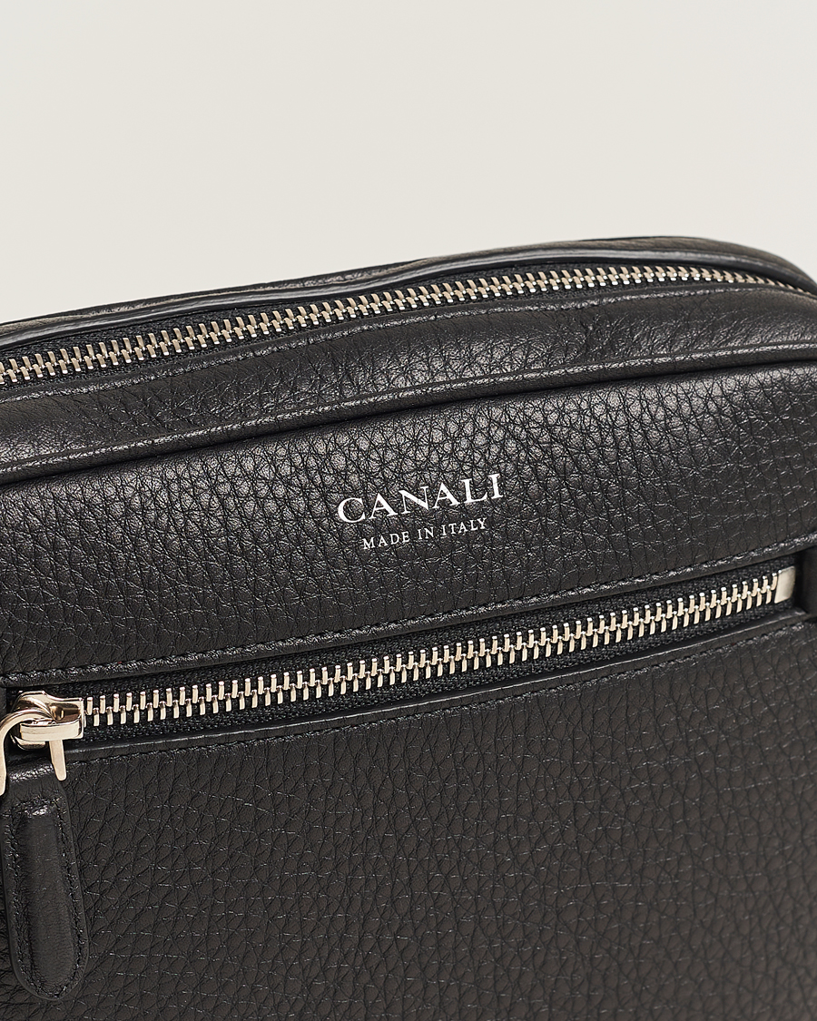 Herren | Neue Produktbilder | Canali | Grain Leather Shoulder Bag Black
